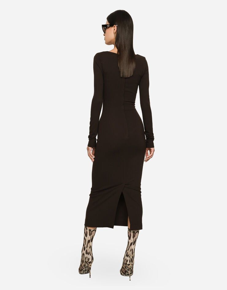 DOLCE & GABBANA
Square-neck stretch-woven midi dress