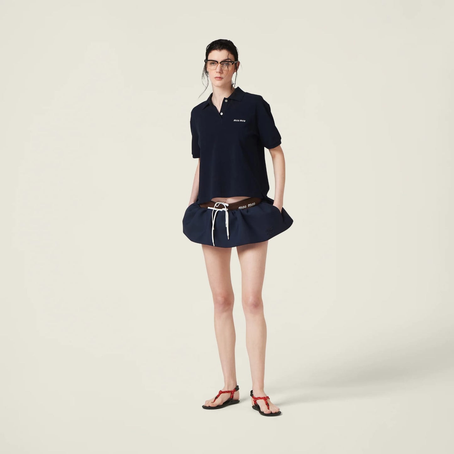 MIU MIU Cotton piqué polo shirt