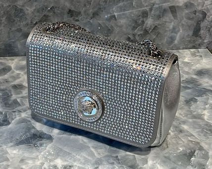 VERSACE
Crystal-Embellished La Medusa Icon Chain Crossbody Bag
