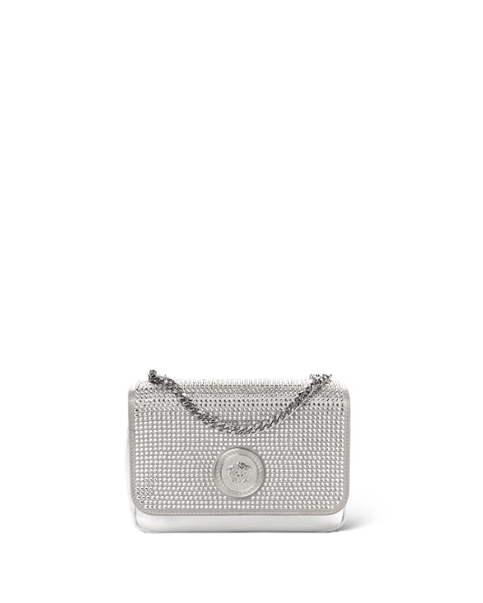 VERSACE
Crystal-Embellished La Medusa Icon Chain Crossbody Bag