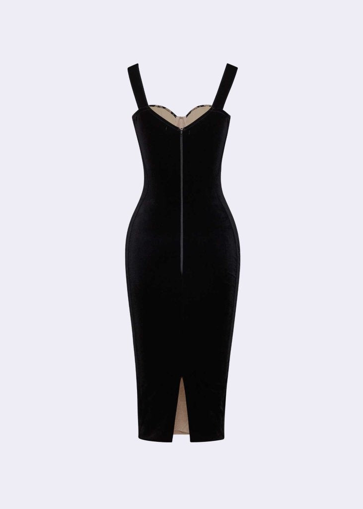 POEM BLACK – VELVET DRESS WITH LACE DRESS