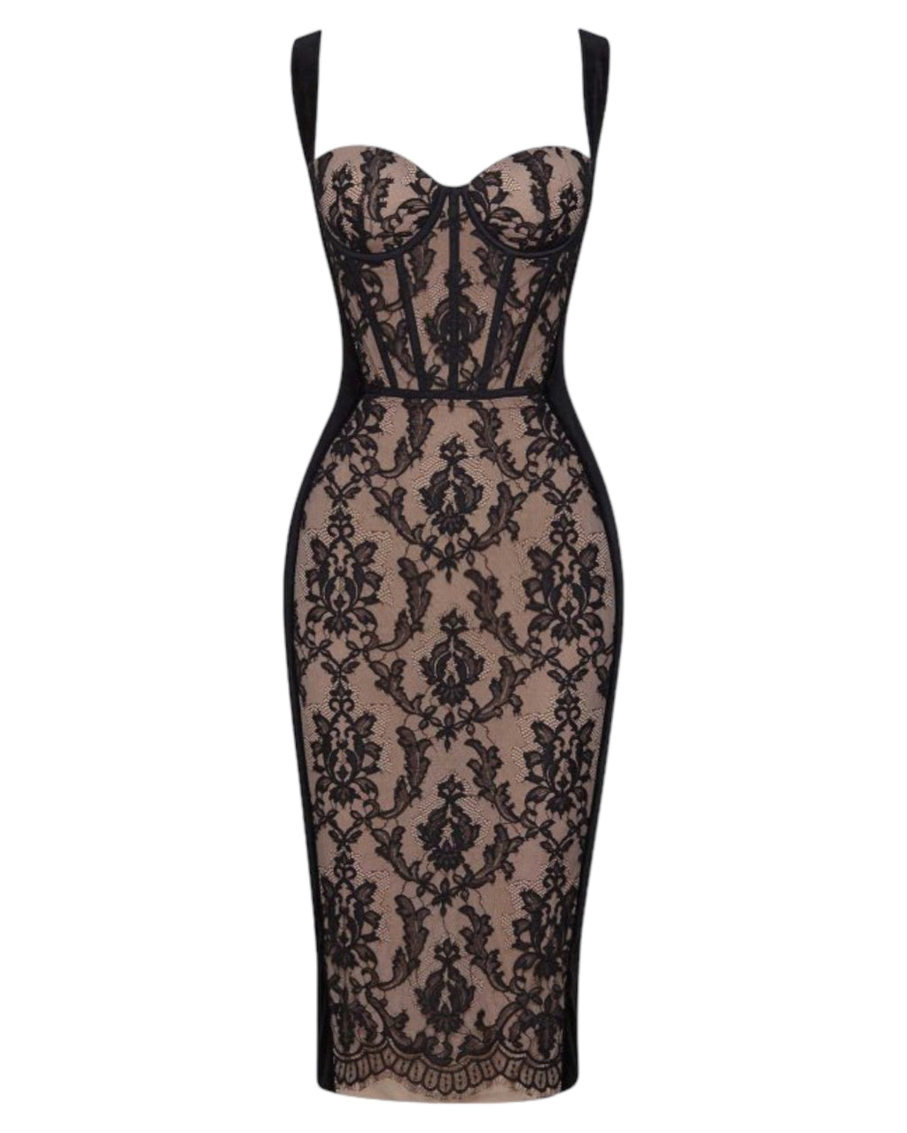 POEM BLACK – VELVET DRESS WITH LACE DRESS
