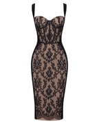 POEM BLACK – VELVET DRESS WITH LACE DRESS