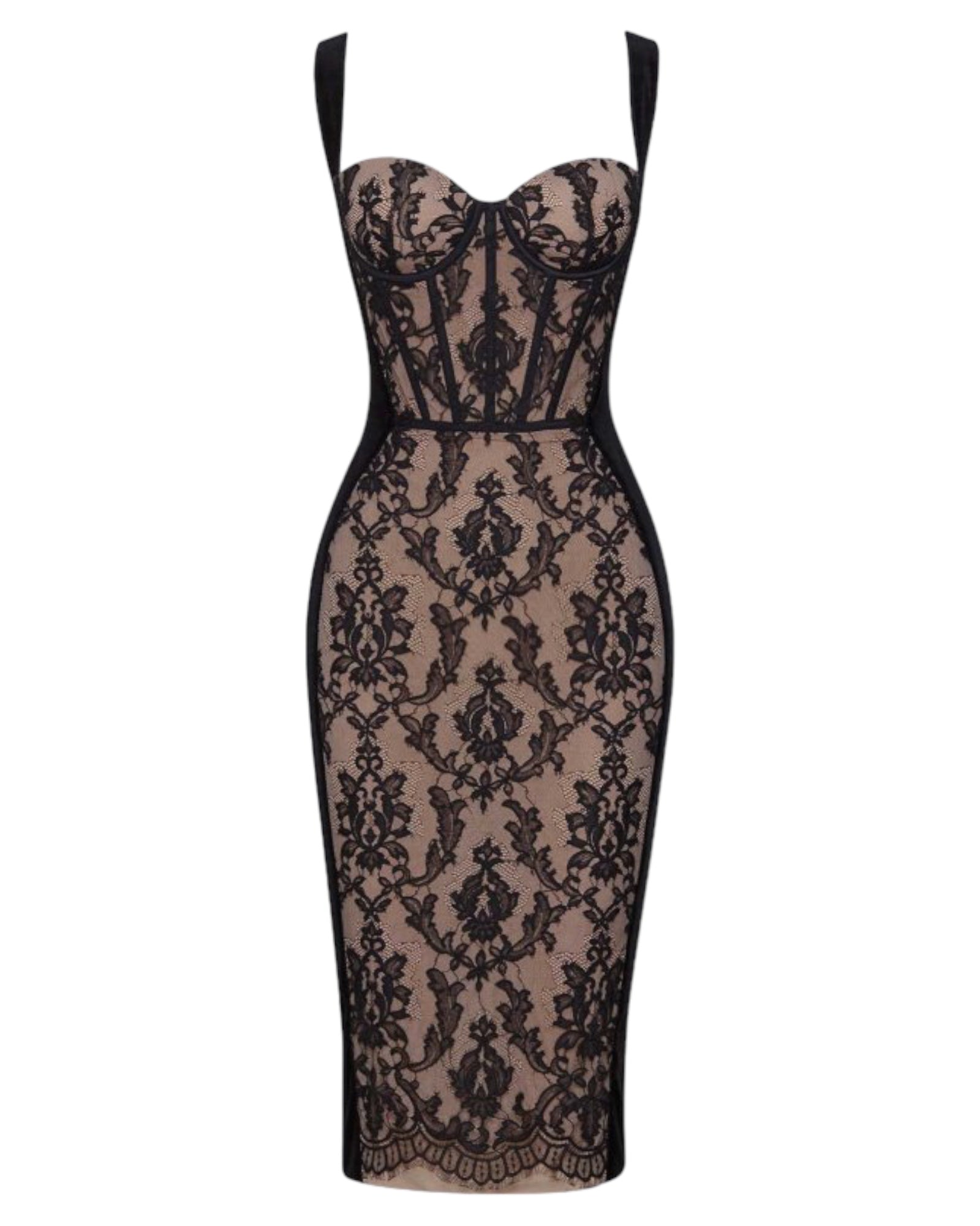 POEM BLACK – VELVET DRESS WITH LACE DRESS