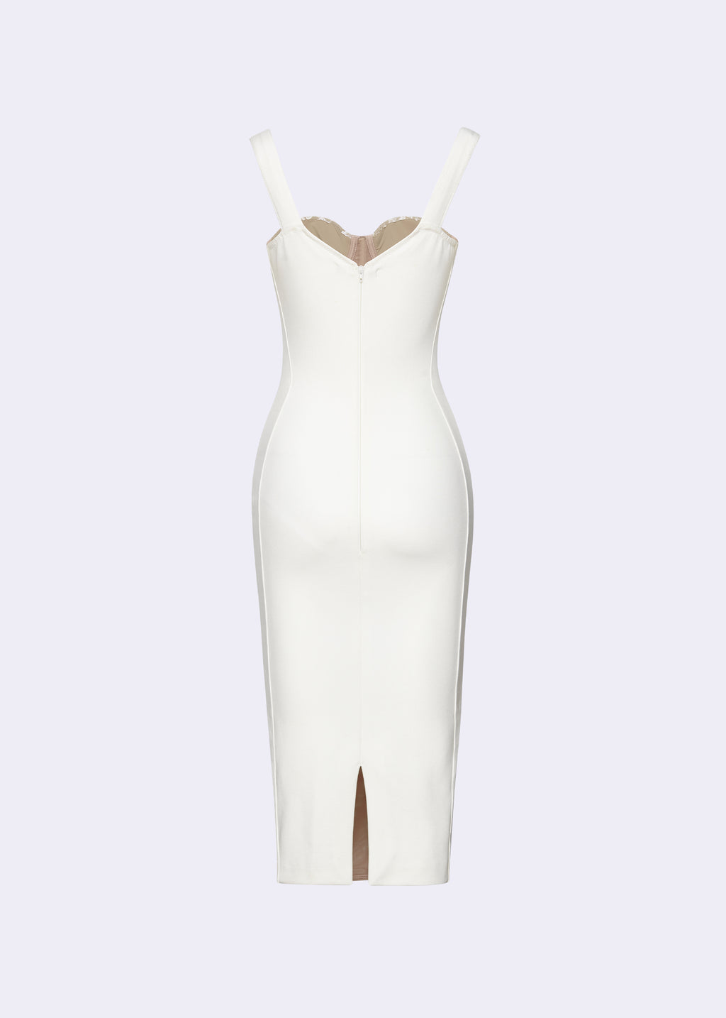 POEM OFF-WHITE – RAYON SPANDEX DRESS WITH LACE