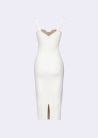 POEM OFF-WHITE – RAYON SPANDEX DRESS WITH LACE