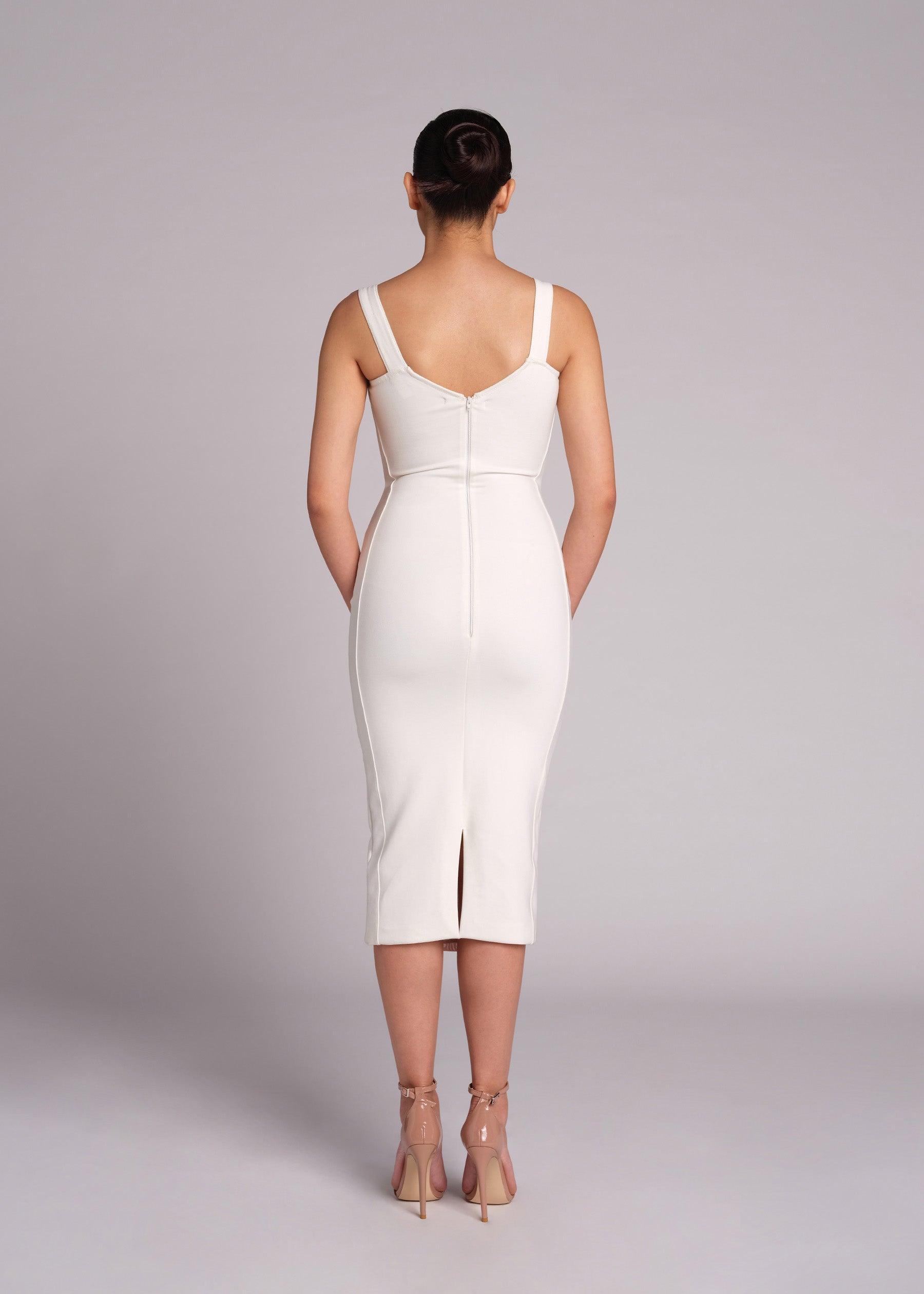 POEM OFF-WHITE – RAYON SPANDEX DRESS WITH LACE