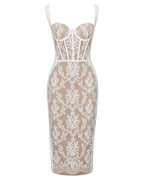 POEM OFF-WHITE – RAYON SPANDEX DRESS WITH LACE