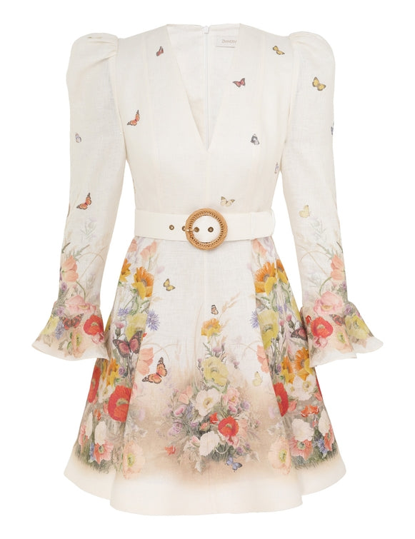 ZIMMERMANN Tranquillity Mini Dress in Red Butterflies