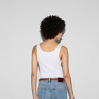 GUCCI RIB COTTON TANK TOP WITH GUCCI PRINT