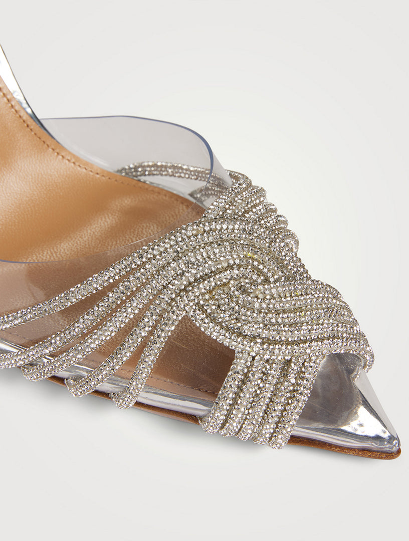 AQUAZZURA
Gatsby Embellished PVC Slingback Pumps