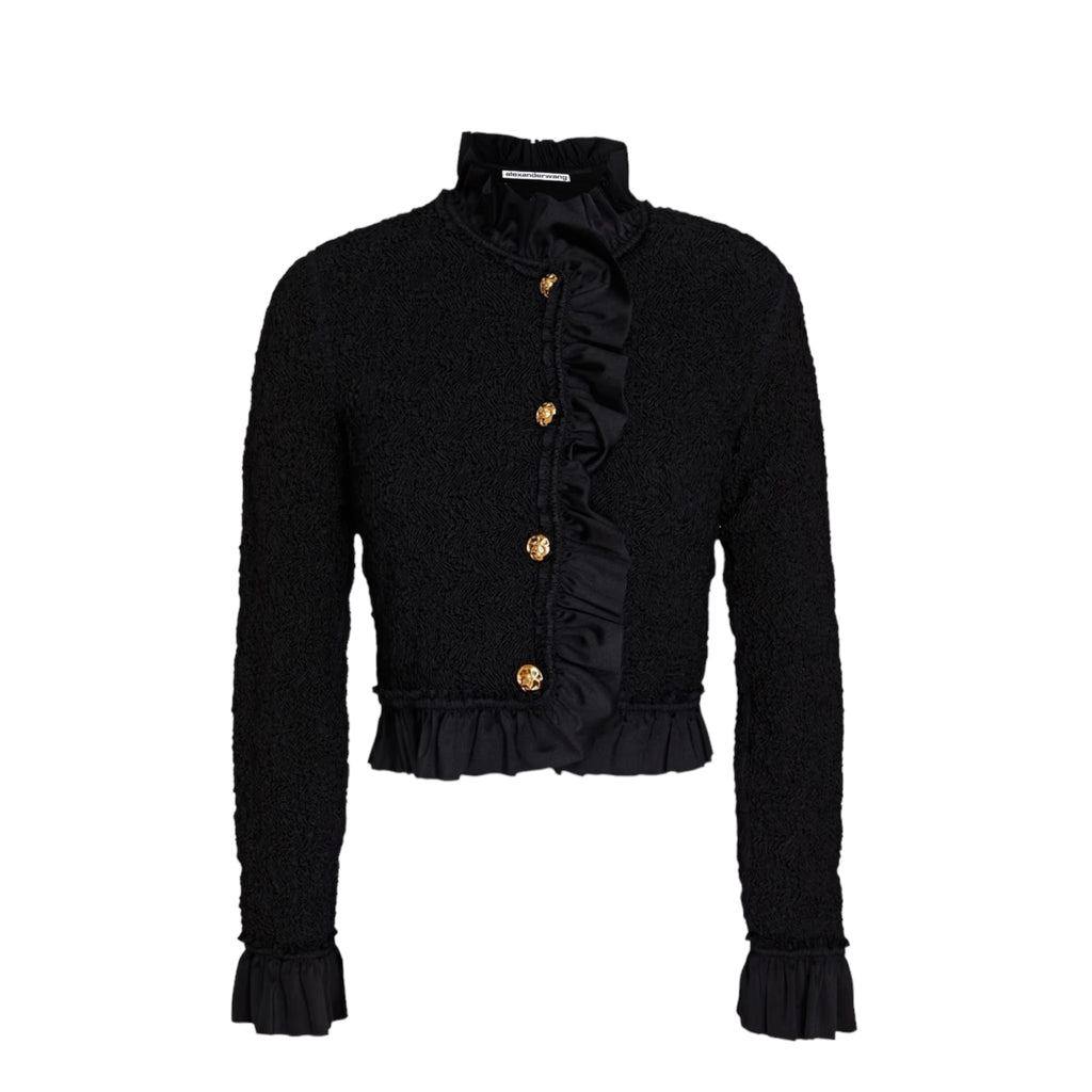ALEXANDER WANG
Ruffled shirred satin-jersey jacket