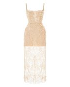 LOBBSTER
Ivory beaded lace pencil dress