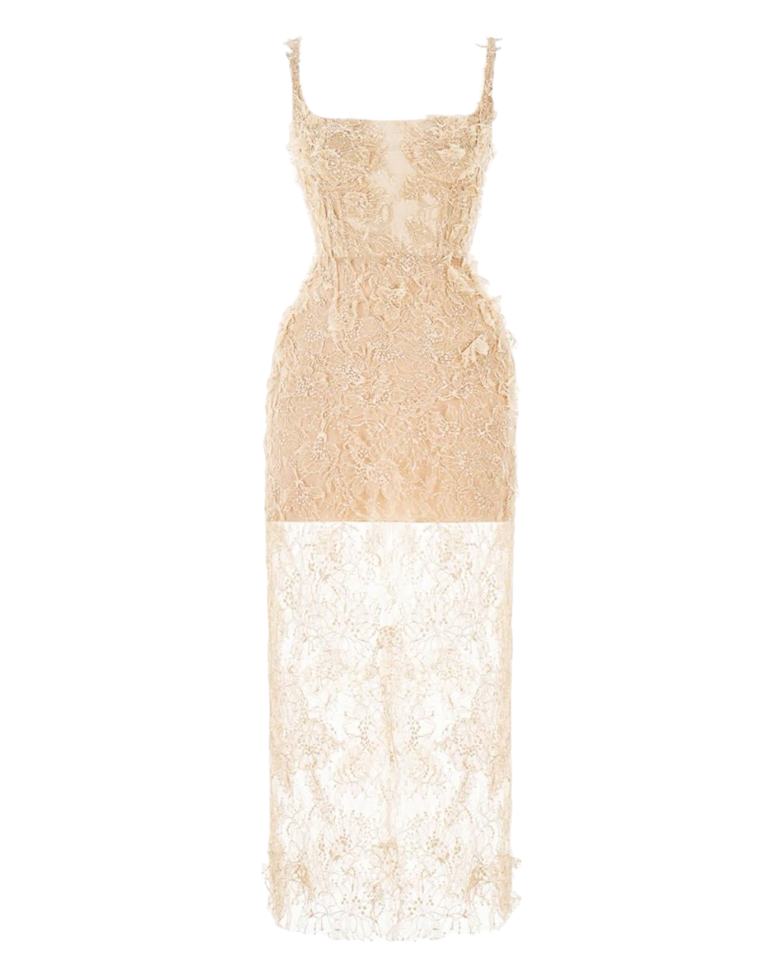 LOBBSTER
Ivory beaded lace pencil dress