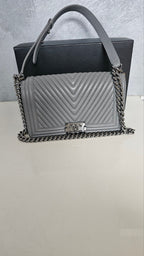 CHANEL Gray Le Boy bag